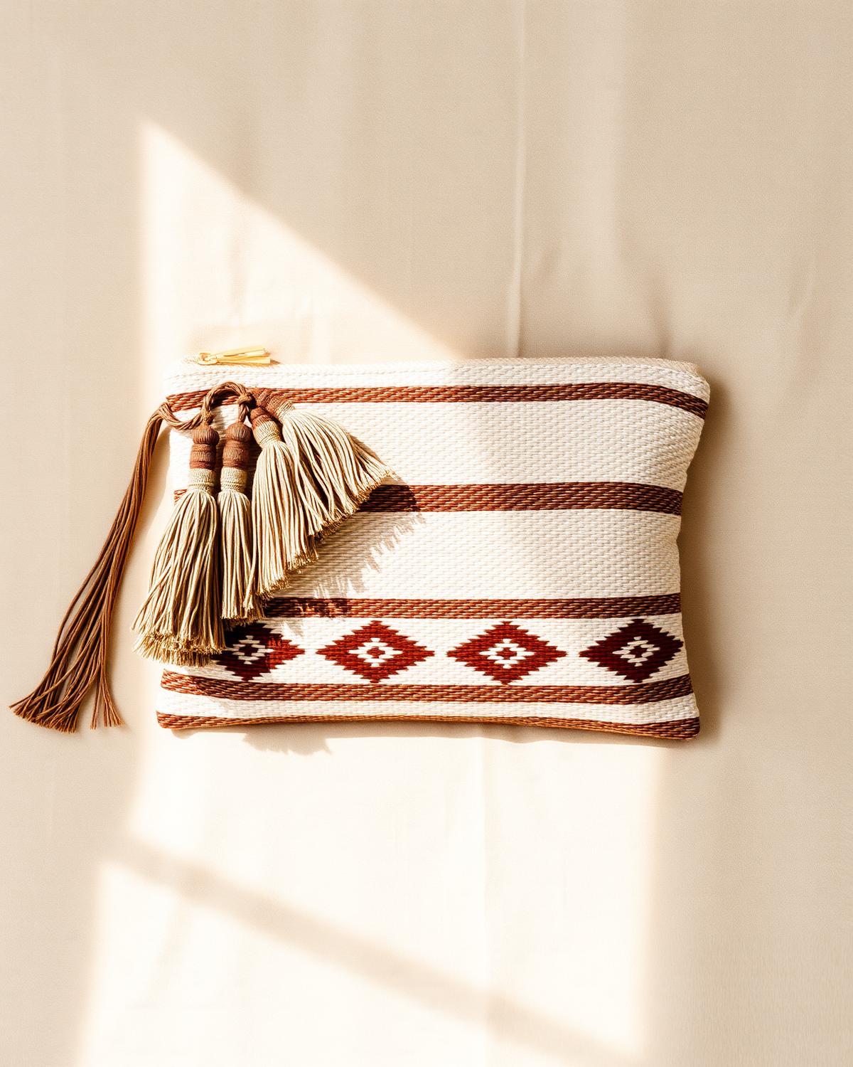 Handwoven Fringe Clutch